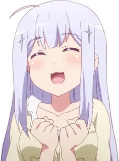 😃 6edc7a28 Anime, Meisje, Leuk, Blij, Lachend, Cartoon whatsapp sticker