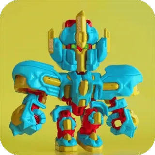 🤫 08fba7c6 robot, jouet, coloré, figurine, futuriste telegram sticker