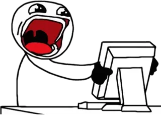 😳 23ef6b3e มีม, Rageface, คอมพิวเตอร์, อินเทอร์เน็ต, ตลก telegram sticker