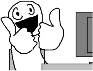 👍 7fbfc19e ยกนิ้วโป้ง, คนไม้ขีด, เชิงบวก, การ์ตูน telegram sticker