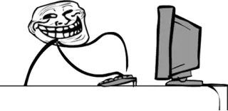 😅 90fb2148 Trollface มีมอินเทอร์เน็ต, โทรลล์, คอมพิวเตอร์, ขำขัน telegram sticker