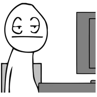 😐 94dcf233 มีม, เบื่อ, คอมพิวเตอร์, ขี้เกียจ, อินเทอร์เน็ต, หน้าจอ telegram sticker