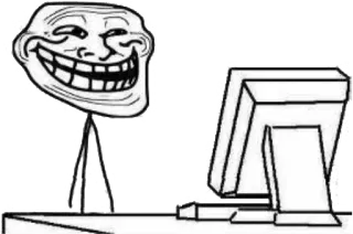 😏 9b7662a1 Trollface โทรลล์, มีม, อินเทอร์เน็ต, ตลก, อารมณ์ขัน telegram sticker