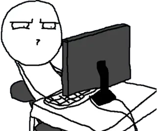 🤔 c630125d คอมพิวเตอร์, มีม, อินเทอร์เน็ต, คีย์บอร์ด, สำนักงาน, นั่ง, ตลก telegram sticker