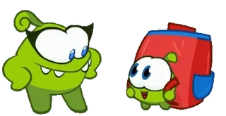 👩‍👦 d2827f02 Om Nom Om Nom, dessin animé, monstre vert, mignon, animation whatsapp sticker