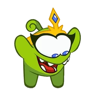 🥳 dd788352 Dessin animé, Monstre, Mignon, Vert, Personnage, Couronne, Amical whatsapp sticker