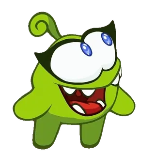 🥹 de0ed53d Om Nom Cut the Rope Om Nom, Cut the Rope, monstre vert, dessin animé, jeu, mignon whatsapp sticker