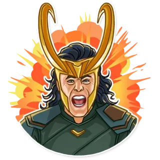 🤬 199abb31 Loki Marvel, Loki, vilão, super-herói, quadrinho, personagem telegram sticker