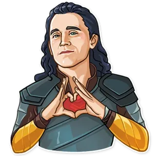 ❤️ f9f15d64 Loki Loki, Marvel, Tom Hiddleston, Coração com as mãos, Personagem, Sticker telegram sticker