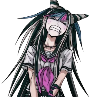 😫 5728f51f Ibuki Mioda Danganronpa Anime, Ibuki Mioda, Danganronpa, Charakter, Mädchen, Bekümmert telegram sticker