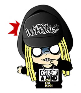 😱 480efa11 ONE OF A KIND мультфильм, персонаж, уникальный, худи, шапка whatsapp sticker