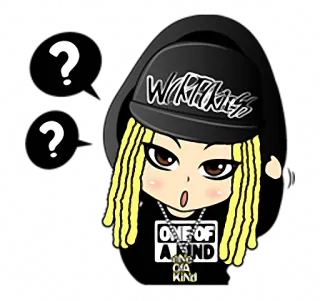 😶 dd2fa05e ONE OF A KIND Мультфильм, Вопрос, Уникальный, Милый whatsapp sticker