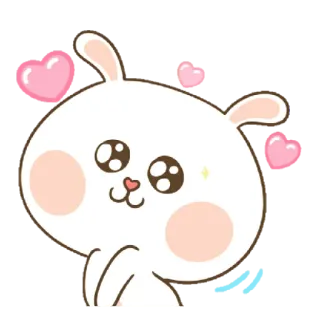 😍 35ffaec3 กระต่าย, น่ารัก, คาวาอิ, สัตว์, หัวใจ, ความรัก telegram sticker