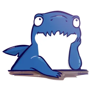 😪 3934faf1 鲨鱼, 动物, 卡通, 可爱, 蓝色, 鱼, 海洋生物 telegram sticker