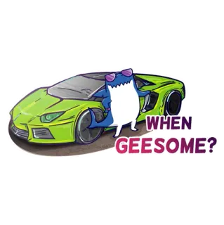 😎 b6e38482 WHEN GEESOME? 鲨鱼, 汽车, 兰博基尼, 奢侈品, 眼镜, 卡通, 可爱 telegram sticker