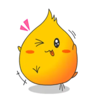 😉 e6b30d2d 귀여운, 윙크, kawaii, 이모티콘, 만화, 노란색, 치비, 블롭 telegram sticker