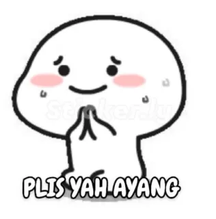 🌷 93284d53 PLIS YAH AYANG schattig, smekend, lief, kawaii, verzoek, bedelen telegram sticker