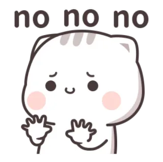 😿 4661b468 no no no no кот, милый, стикер, нет, мультфильм, отказ telegram sticker