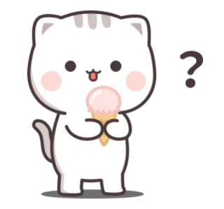 😿 b9261e81 кот, мороженое, милый, вопросительный знак, каваий, животное, стикер telegram sticker