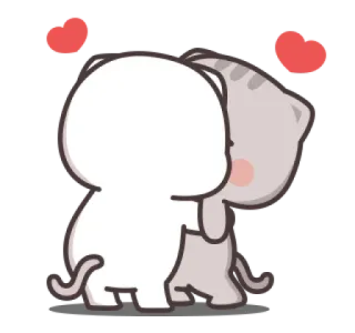 😻 ce6aab54 любовь, кошки, милый, поцелуй, романтика, животные, сердце telegram sticker