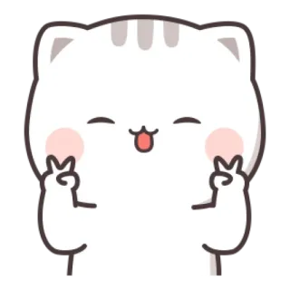 😸 eb3ed7f4 кот, знак мира, милый, животное, наклейка, мультфильм telegram sticker