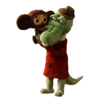 Cheburashka and Crocodile Gena telegram stickers