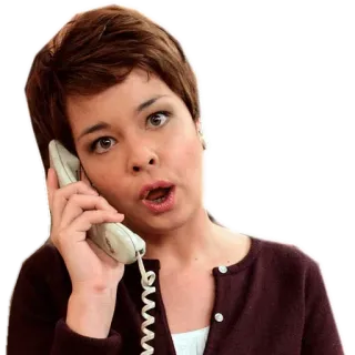 🤨 22002eb4 mulher, telefone, falando, conversa, chocada, surpresa telegram sticker