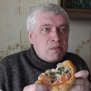 🍕 55f93c49 man, food, eating, sandwich, portrait telegram sticker