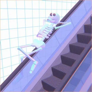 🦴 794a162d 해골, 에스컬레이터, 파스텔, 휴식, 휴식, 뼈 telegram sticker