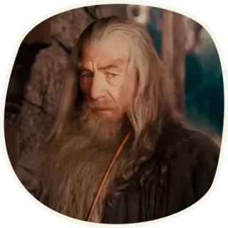 😶 73acb6df Gandalf Lord of the Rings mago, fantasy, magia, terra di mezzo, barba, vecchio whatsapp sticker