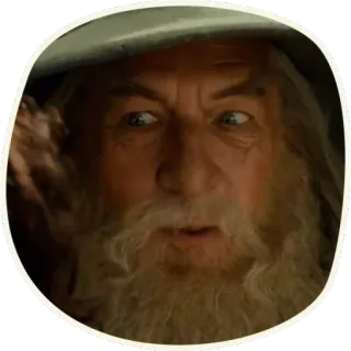 😱 852e62bb Gandalf The Lord of the Rings mago, fantasy, film, barba, bianco, magia whatsapp sticker