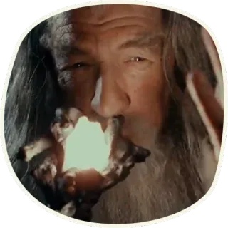 🎆 85ef932b Gandalf Lord of the Rings mago, magia, fantasy, bastone, vecchio, barbuto whatsapp sticker