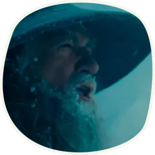 😱 b8e437e7 Gandalf Lord of the Rings mago, Ian McKellen, fantasy, neve, Terra di Mezzo whatsapp sticker