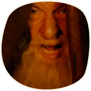 😡 cfbeeaca Gandalf Lord of the Rings mago, fantasy, magia, Terra di Mezzo, barba whatsapp sticker