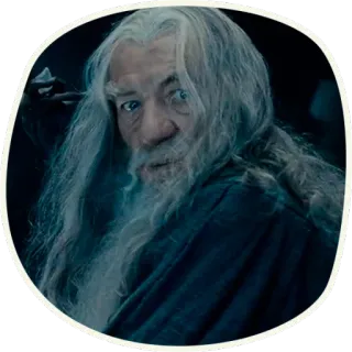 😳 fc8e82ff Gandalf Lord of the Rings mago, terra di mezzo, Ian McKellen, magia whatsapp sticker