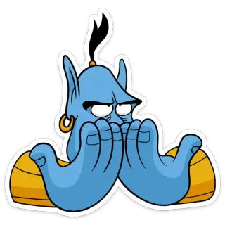 🙄 5af815c1 Genie Aladdin 卡通, 精灵, 迪士尼, 阿拉丁, 魔法, 角色 telegram sticker