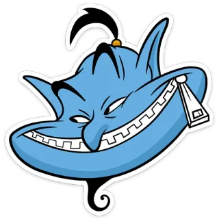 😁 82535e53 Genie Aladdin 精灵, 阿拉丁, 卡通, 魔法, 迪士尼, 蓝色 telegram sticker