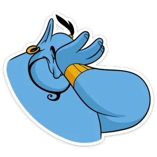 😐 de537356 Genie Aladdin 精灵, 阿拉丁, 迪士尼, 卡通, 魔法, 动画 telegram sticker