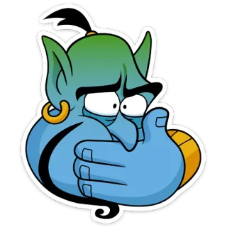 🤢 edcb5f2a Genie Aladdin 卡通, 精灵, 迪士尼, 阿拉丁, 魔法, 角色 telegram sticker