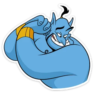 ☺️ faaf8b98 Genie Aladdin 精灵, 迪士尼, 阿拉丁, 卡通, 魔法 telegram sticker