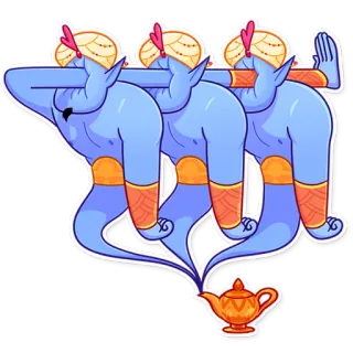 🤦‍♀️ 5fdb7cb1 Genie Aladdin genio, Aladdin, Disney, magia, lámpara, dibujos animados telegram sticker