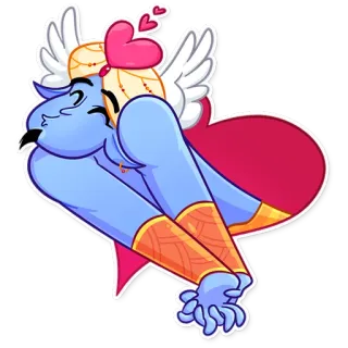 😙 86e160b1 dibujo animado, ángel, amor, alas, corazón, personaje, pegatina, ilustración telegram sticker