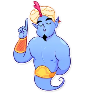 ☝️ a831af9a Genie Aladdin genio, aladdín, disney, dibujos animados, magia, personaje telegram sticker
