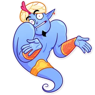 🤷‍♀️ c4b080b8 Genie Aladdin genio, aladdín, magia, disney, dibujos animados, personaje, divertido telegram sticker