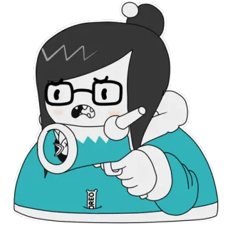 🔫 1a6b49a9 OREO การ์ตูน, ปืนใหญ่, ตัวละคร, แว่นตา telegram sticker