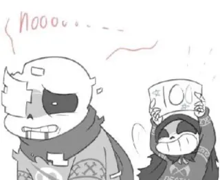 ❤️ 036de378 Sans noooo.... skeleton, horror, comic, character telegram sticker