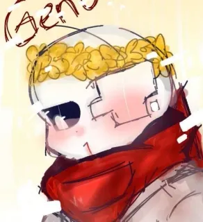 ❤️ 0a0cb0eb Geno Sans Geno undertale, geno, sans, fanart, flower crown telegram sticker
