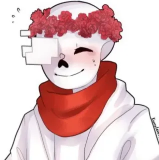 ❤️ 3926cf63 Sans Undertale flower crown, skeleton, cute, cartoon, character, video game telegram sticker