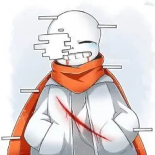 ❤️ 51062e1c Sans Undertale skeleton, scarf, pixelated, video game, Undertale telegram sticker