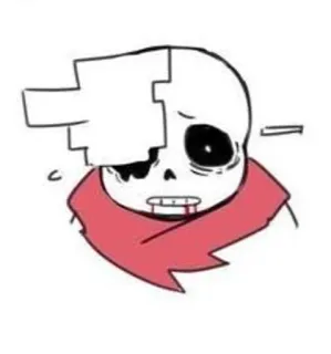 ❤️ 552c5c92 Sans Undertale skeleton, video game, character, bleeding, sad telegram sticker